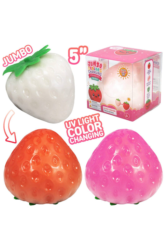 JUMBO Strawberry UV Light Changing Squishy