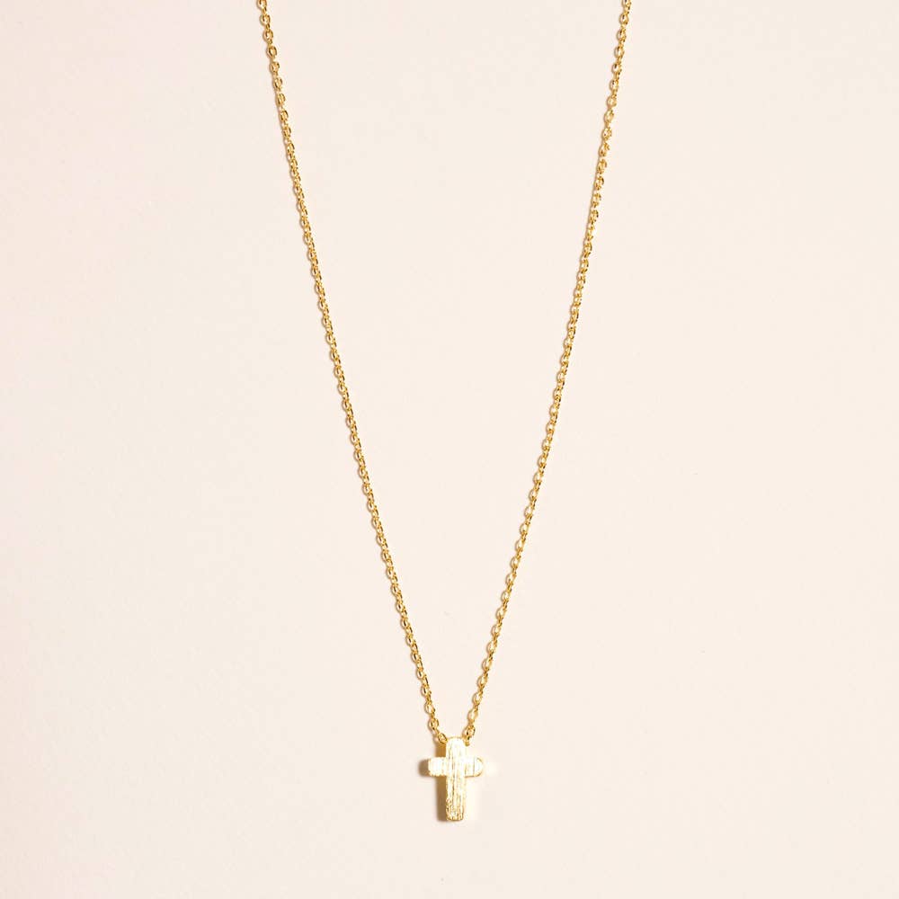 18K Dipped Mini Cross Necklace