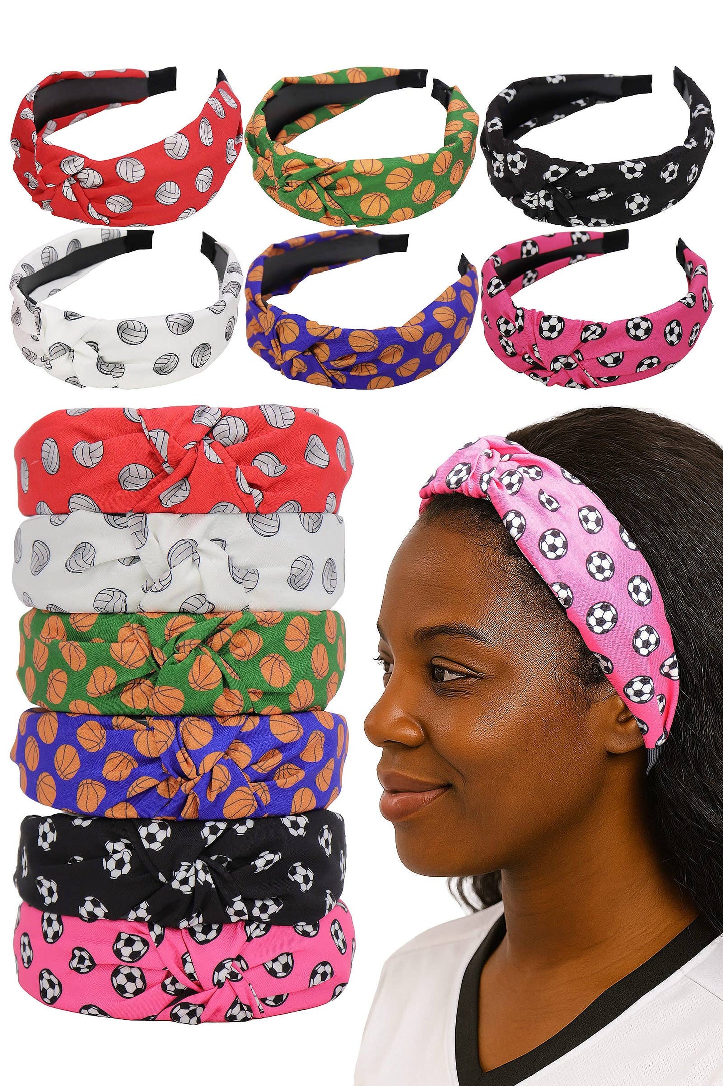 Volleyball Basketball Soccer Knotted Head Band