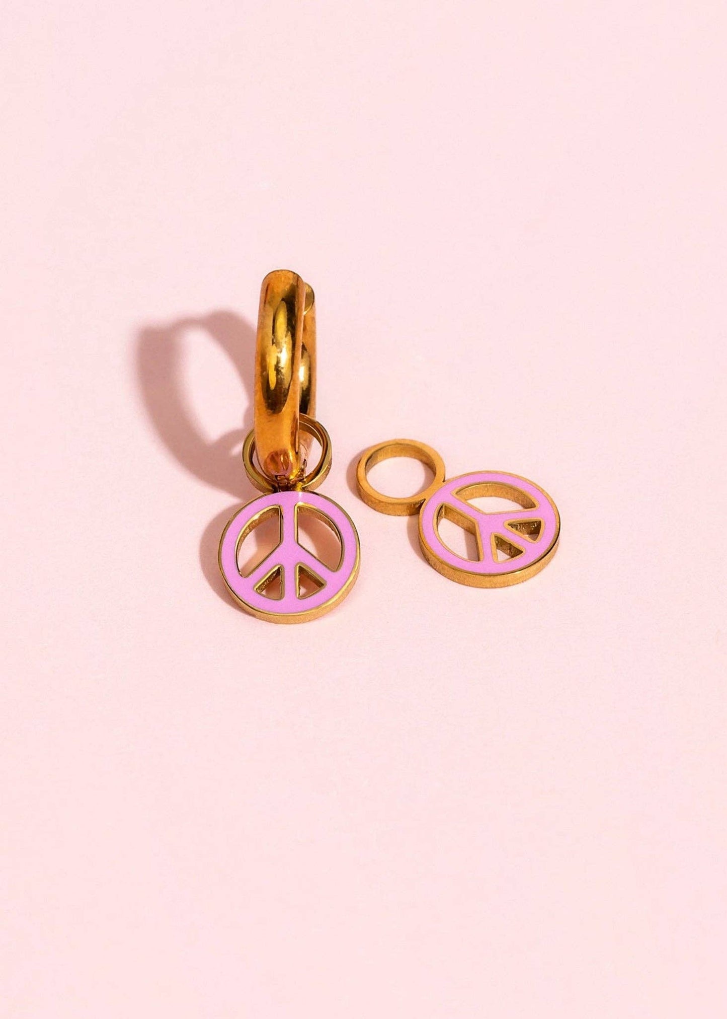 Peace Sign Huggie Earring Charms