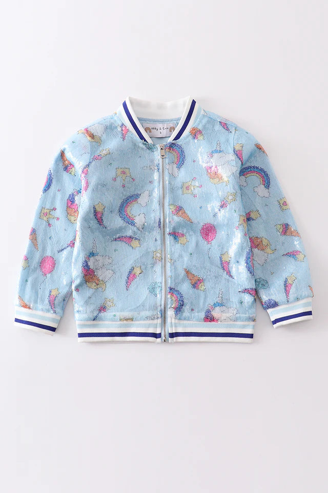 Unicorn Sequin Blue Jacket