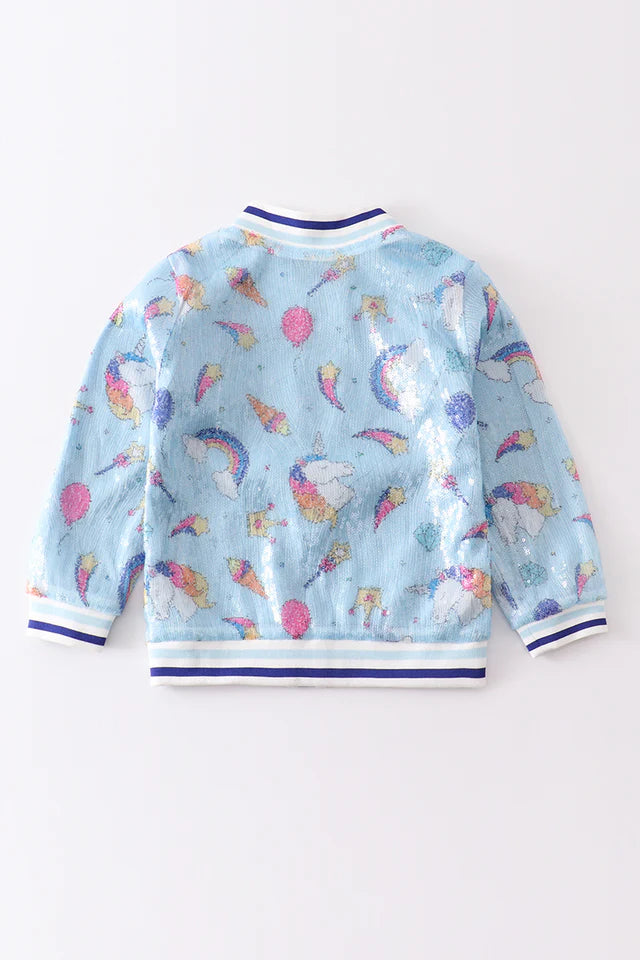 Unicorn Sequin Blue Jacket