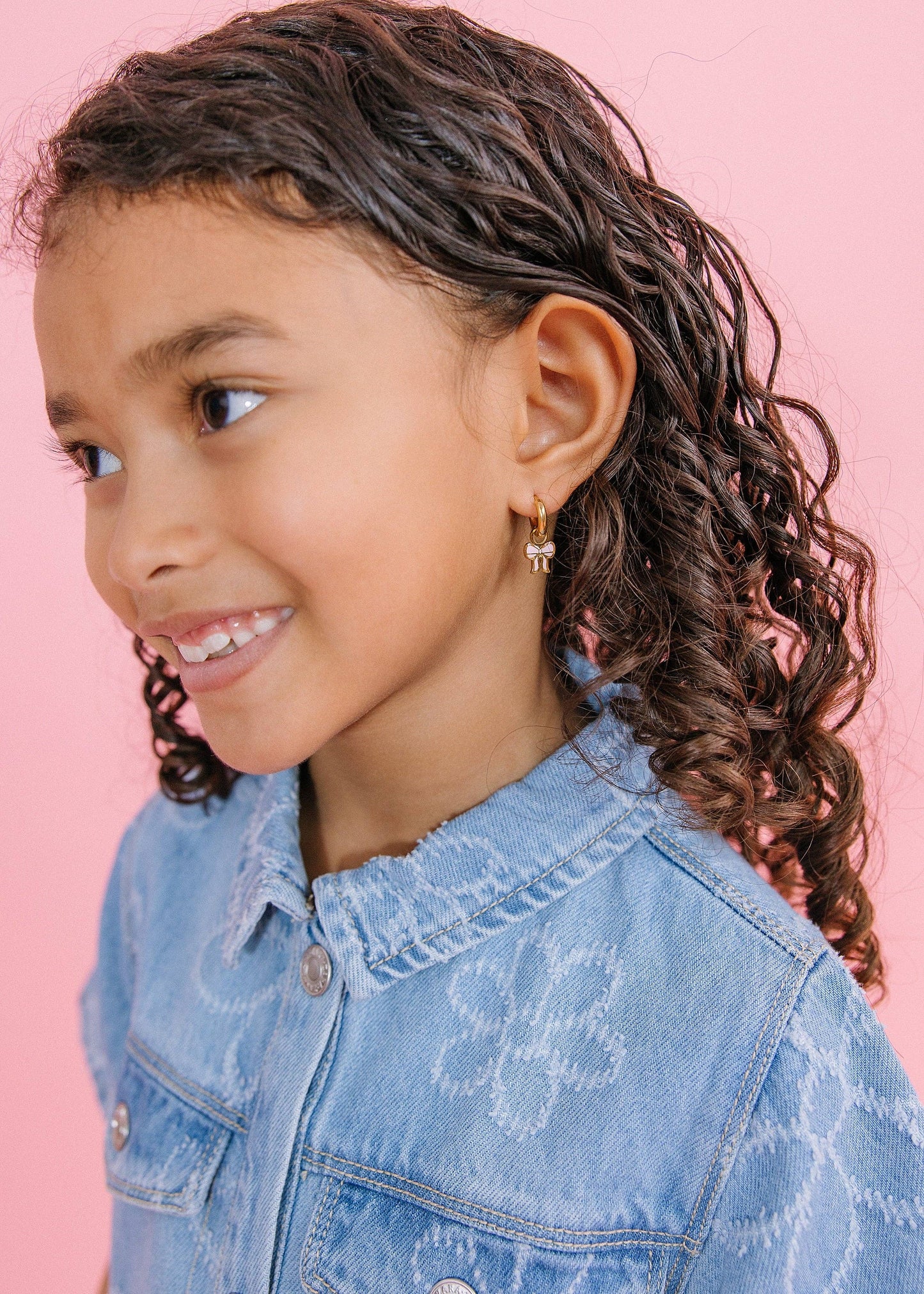 Pink Bow Huggie Earring Charms