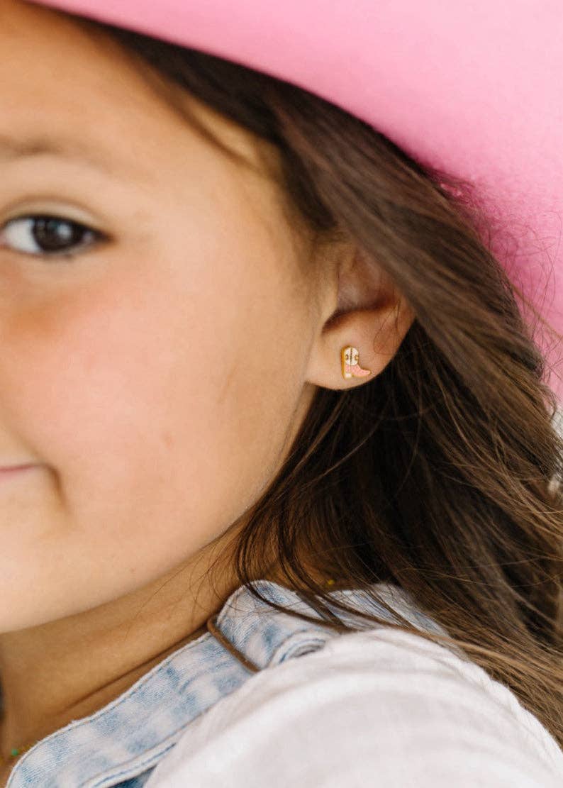 Cowgirl Boots Stud Screwback Earrings