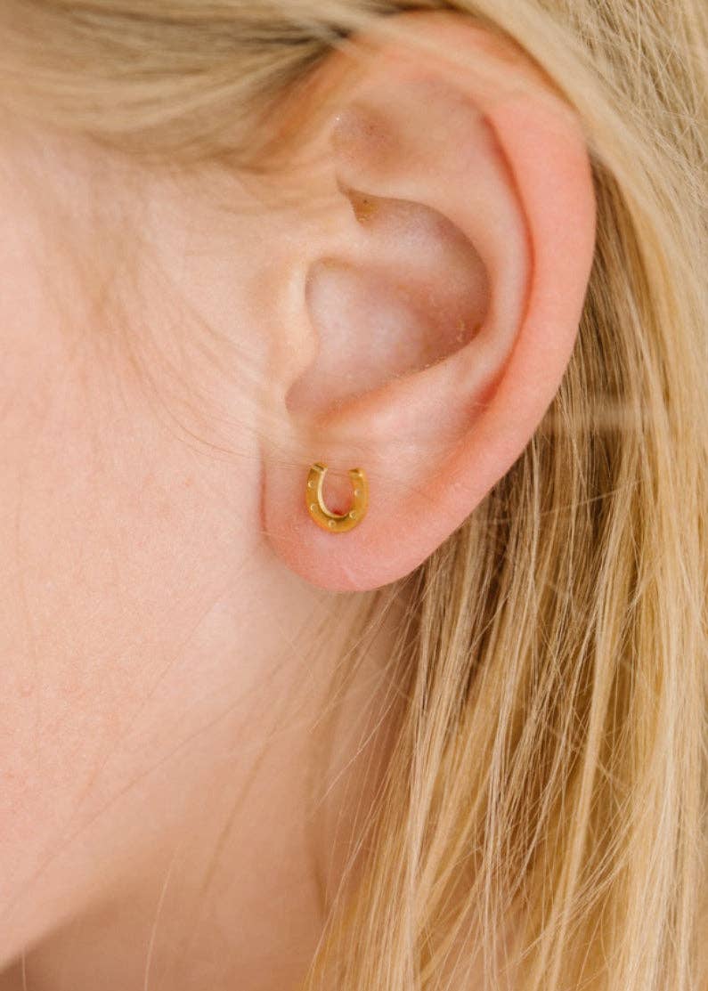 Horseshoe Stud Screwback Earrings