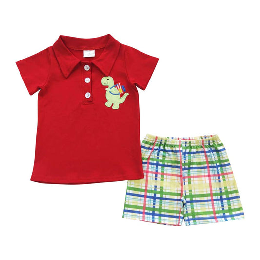 Back To School Dinosaur Shorts Sets