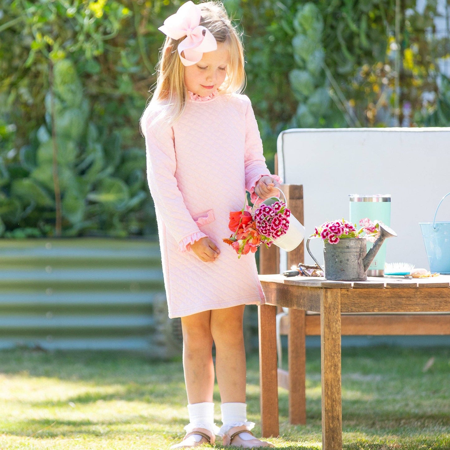 Quilted Ballet Pink Dress