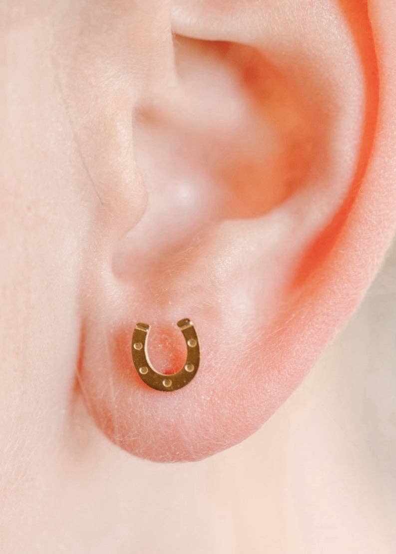 Horseshoe Stud Screwback Earrings