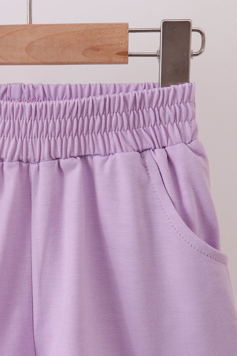 Lavender Scalloped Polo Short Set