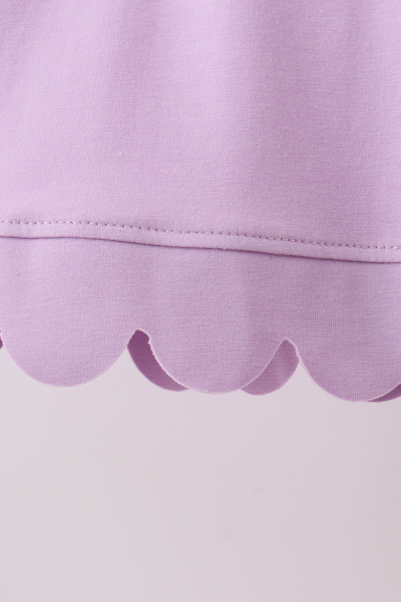 Lavender Scalloped Polo Short Set