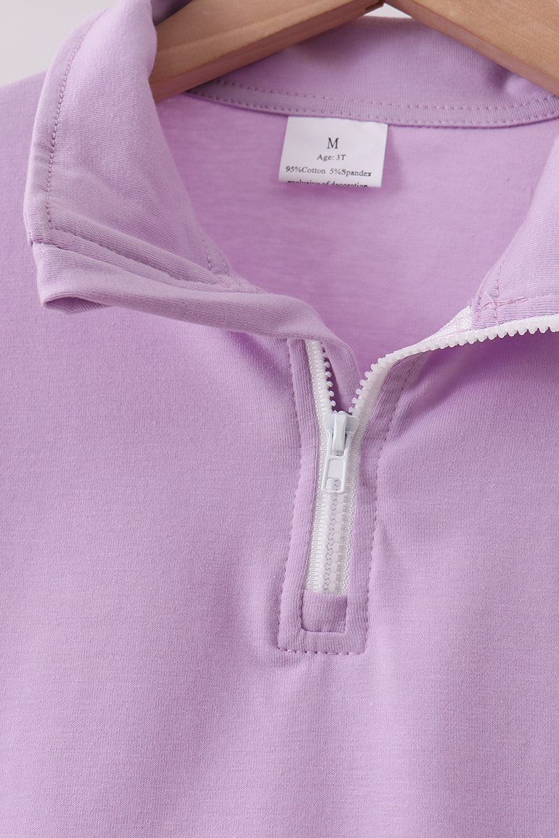 Lavender Scalloped Polo Short Set