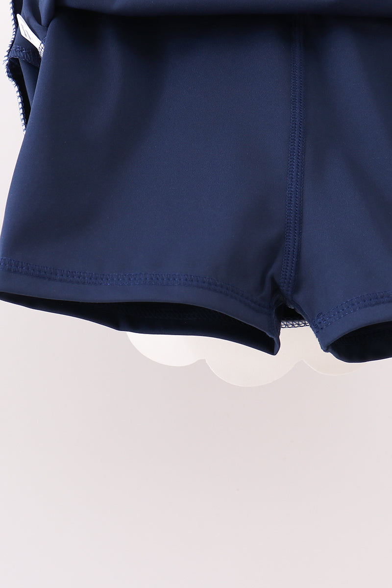 Navy Performance Scalloped Skort Set