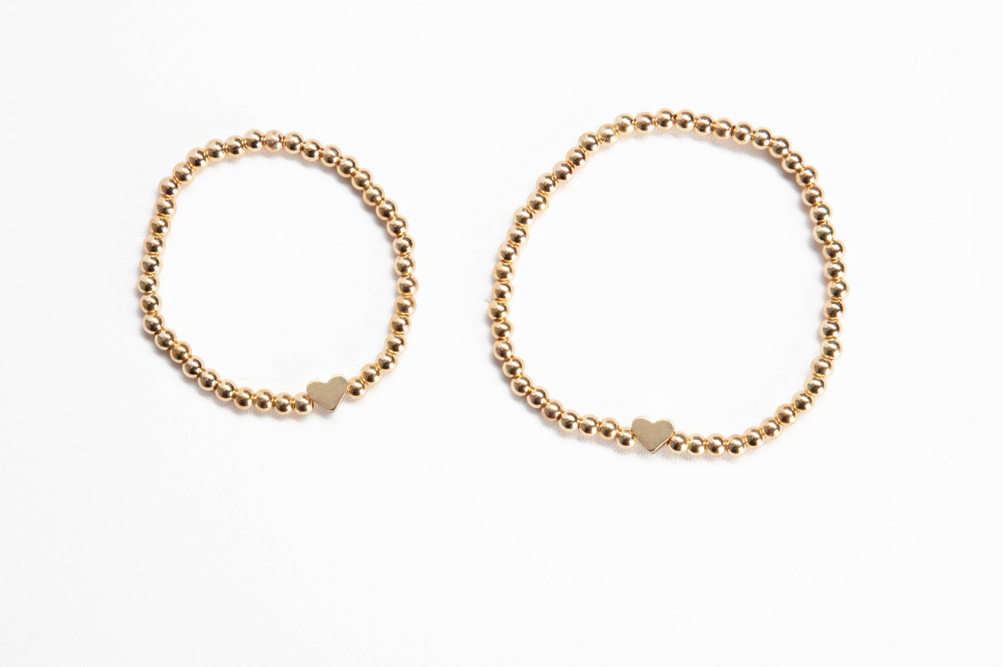 Gold Heart Mommy & Me Bracelet Set