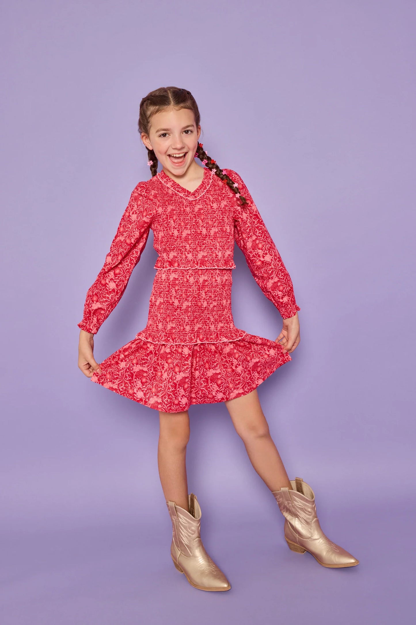 Indie Dress- Cambridge Crimson