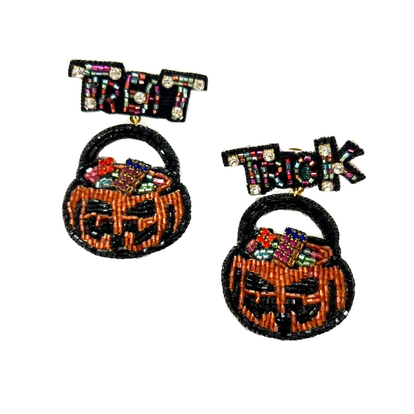 Halloween Trick or Treat Pumpkin Earrings