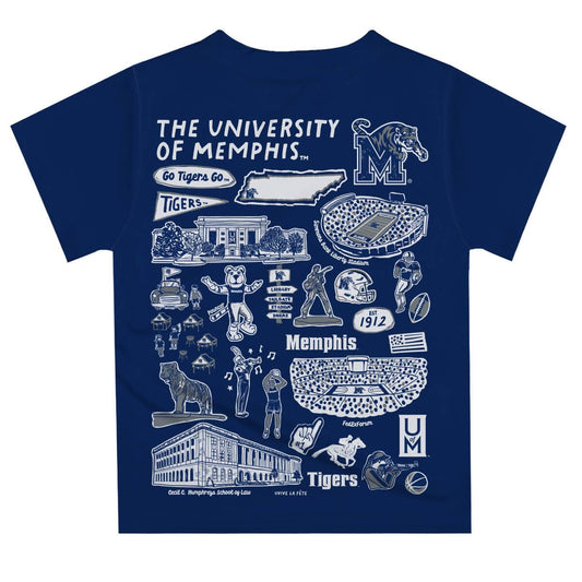 Memphis Tigers Hand Sketched Artwork Tee