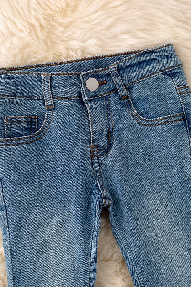 Bootcut Jeans Embroidered Pocket