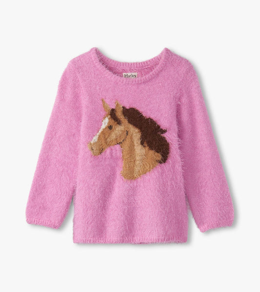 Pink Furry Horse Sweater