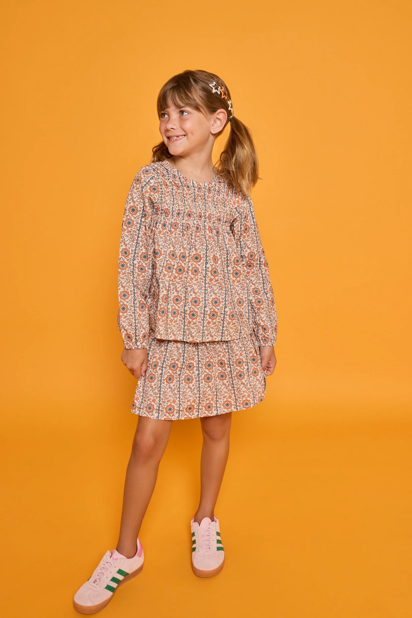 Anita Floral Long Sleeve Top- Verbier Vines Orange