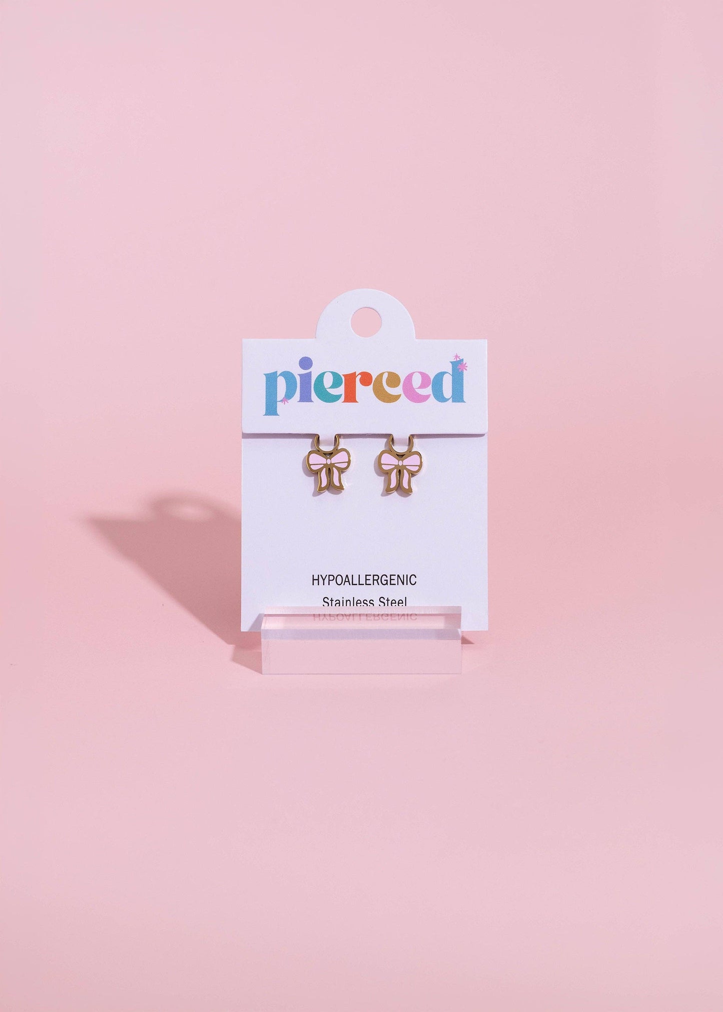 Pink Bow Huggie Earring Charms