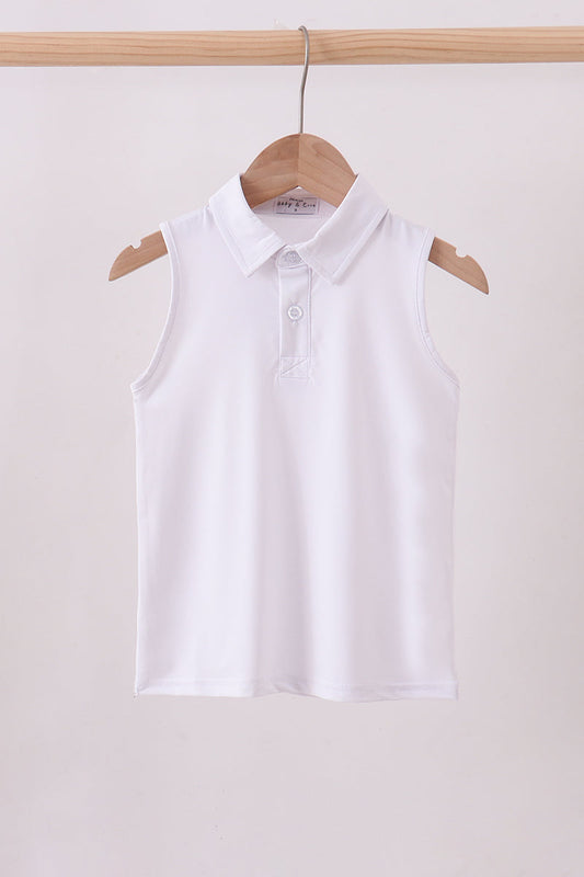 White Collared Tank Top
