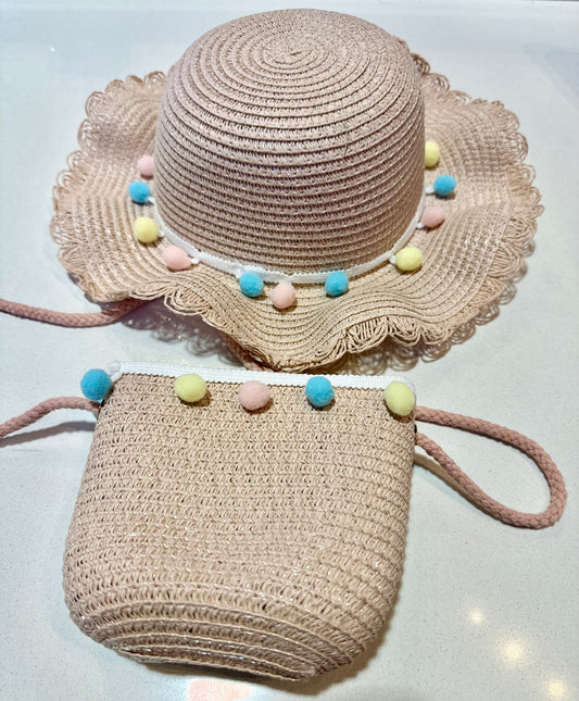 Straw Sun Hat and Purse