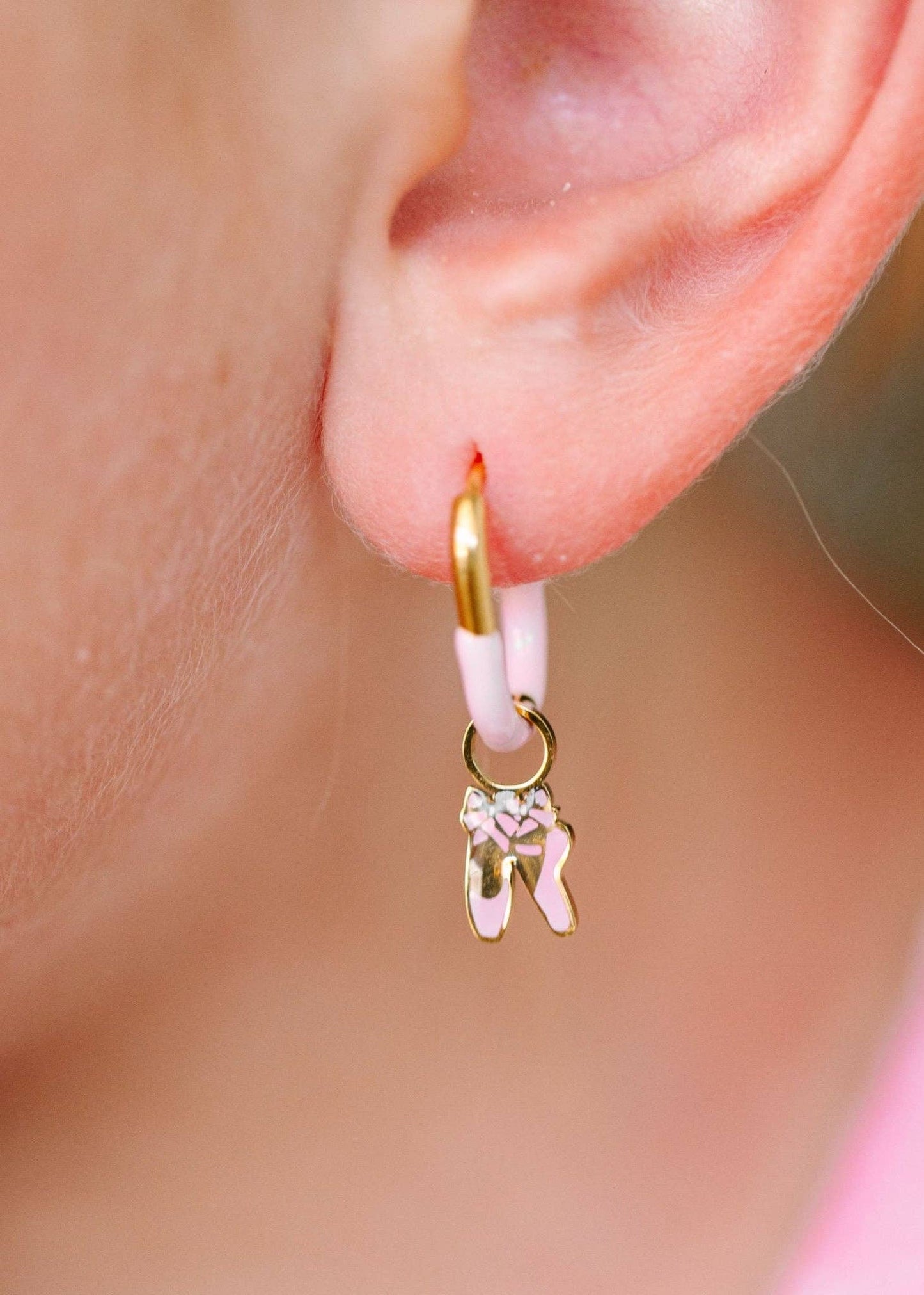 Ballet Slipper Huggie Earring Charms