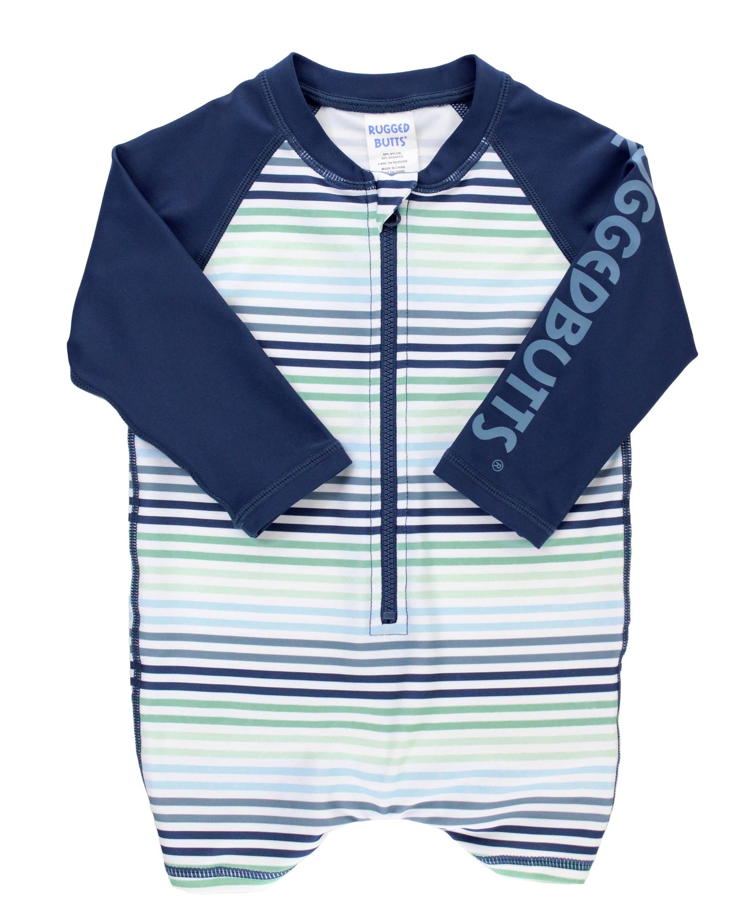 Boys' Coastal Stripes Long Sleeve One Piece Rash Guard