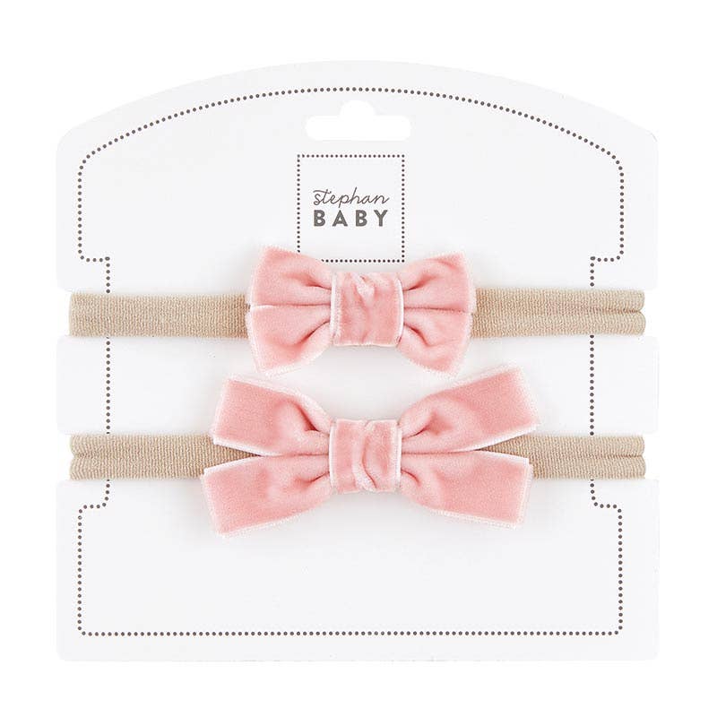 Fancy Bow Headband Set- Pink