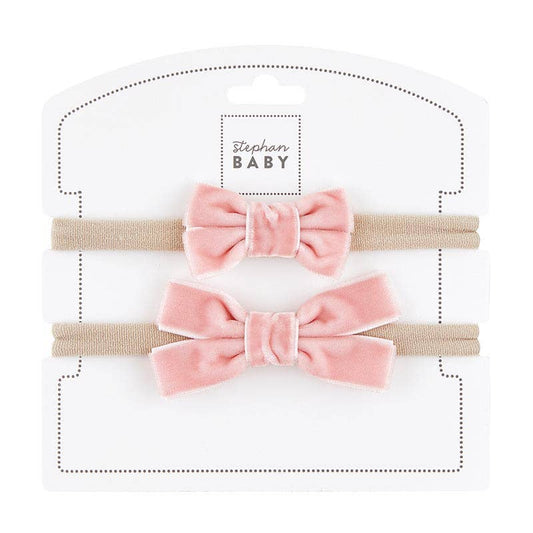Fancy Bow Headband Set- Pink