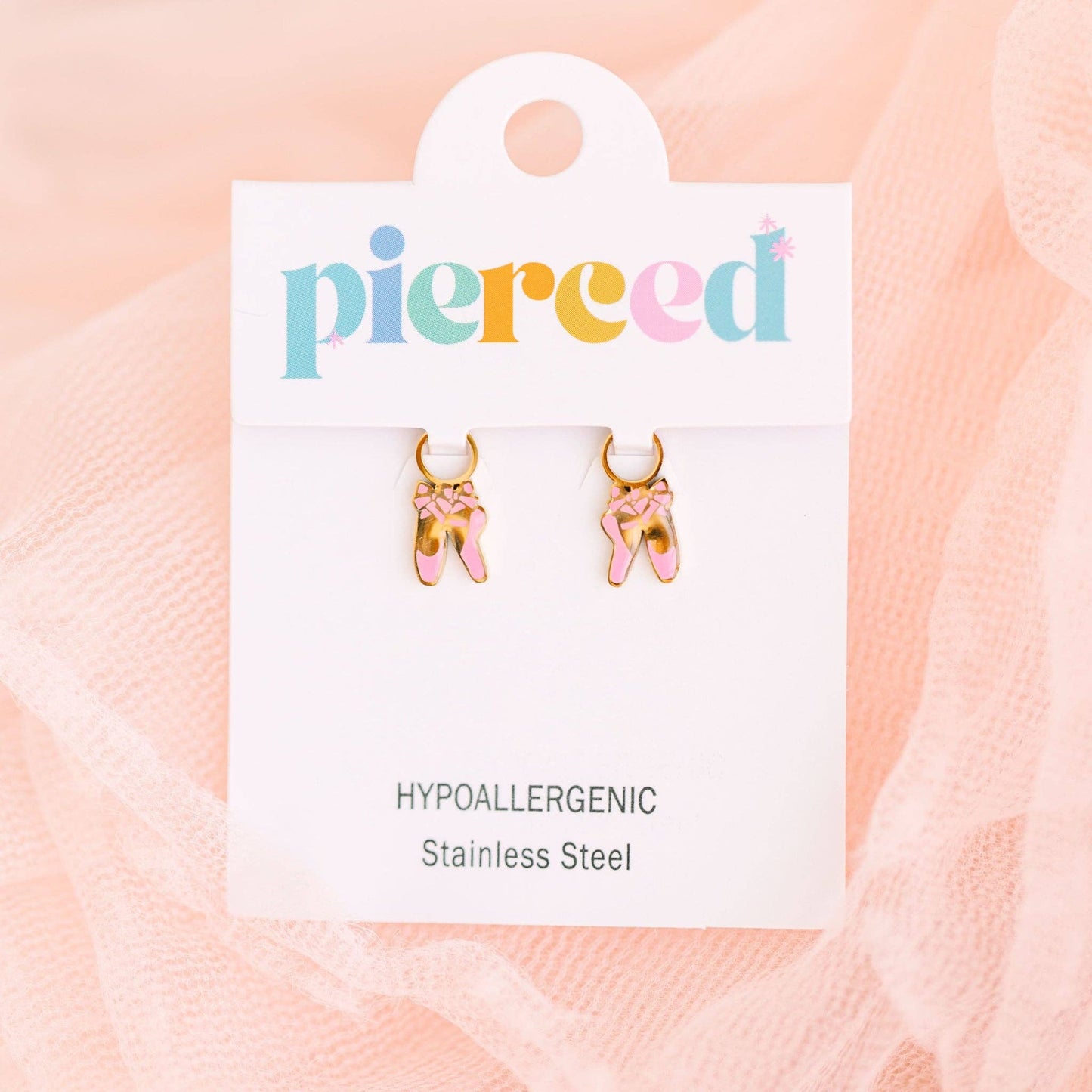 Ballet Slipper Huggie Earring Charms