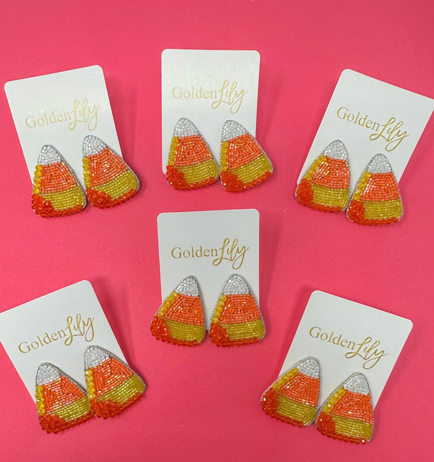 Candy Corn Beaded Earrings