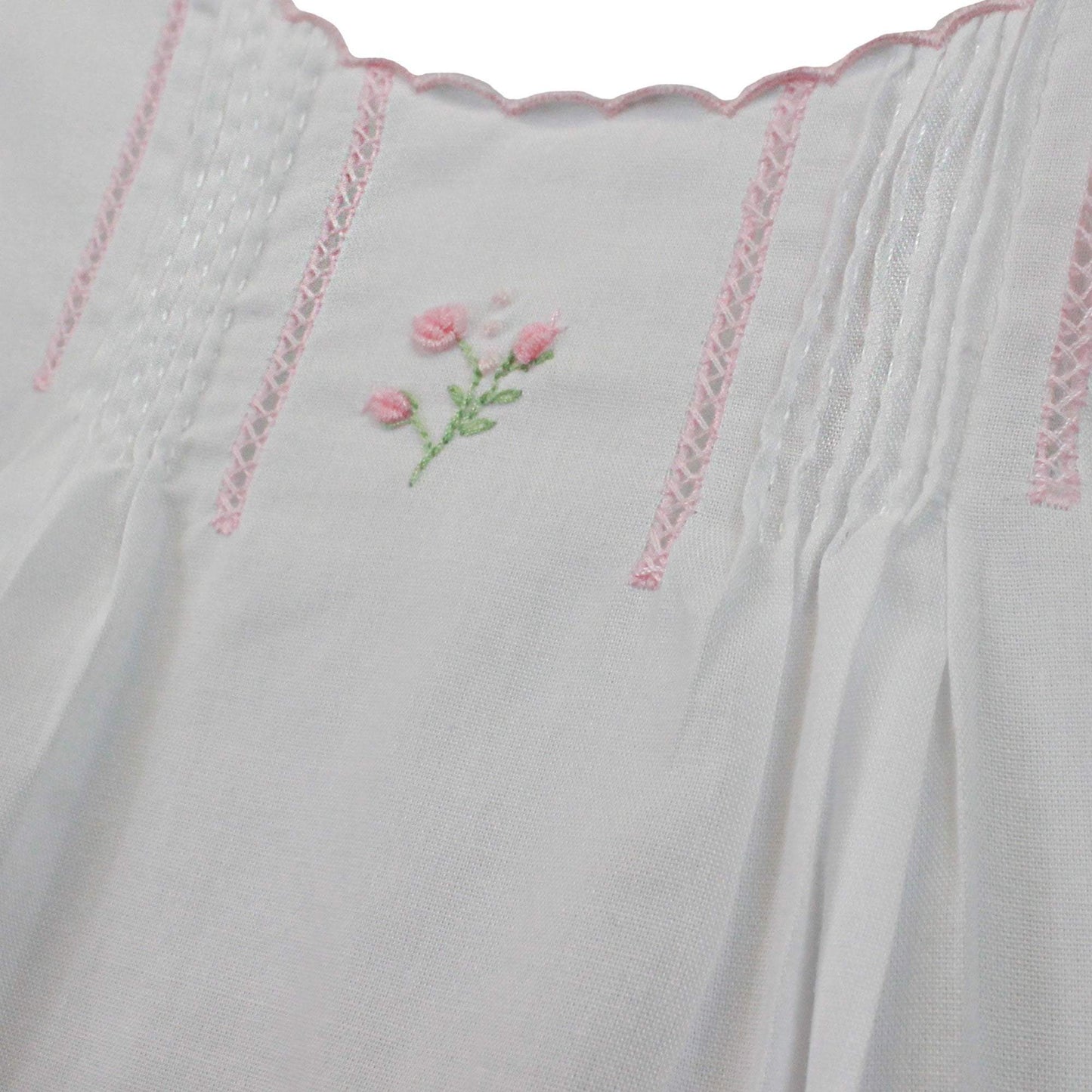Flower Embroidered Heirloom Pink Daygown