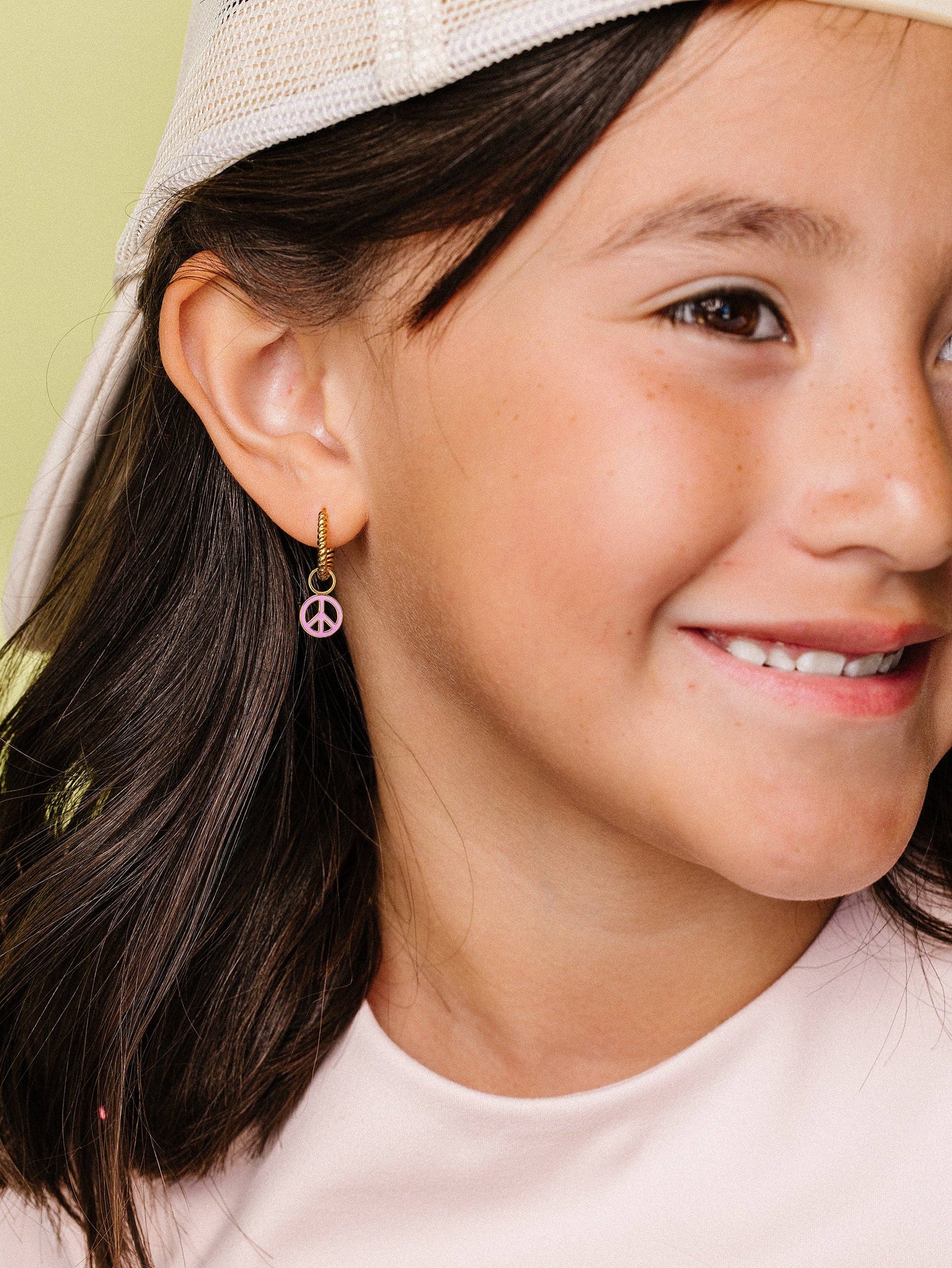 Peace Sign Huggie Earring Charms