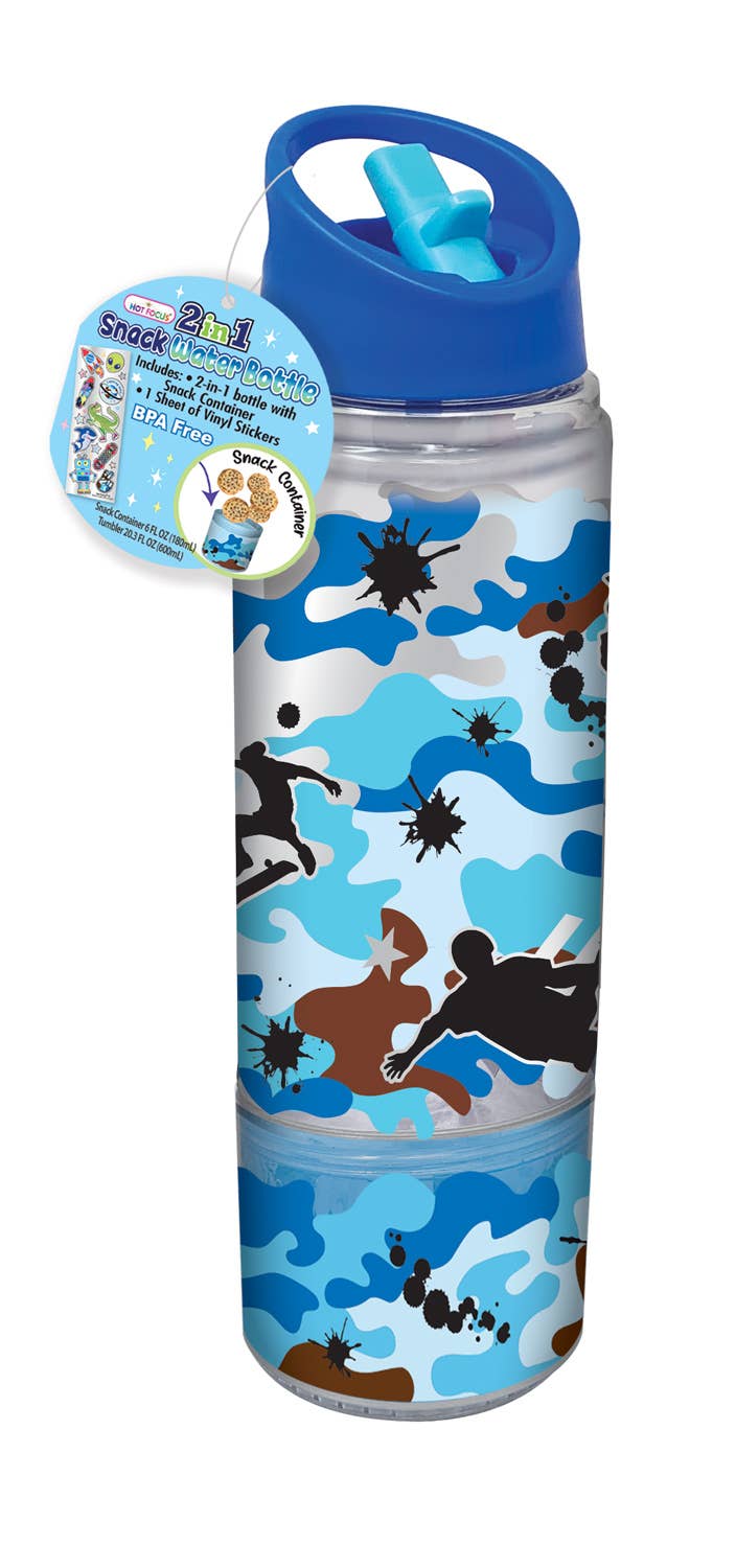 2 in 1 Snack Water Bottle, Camo
