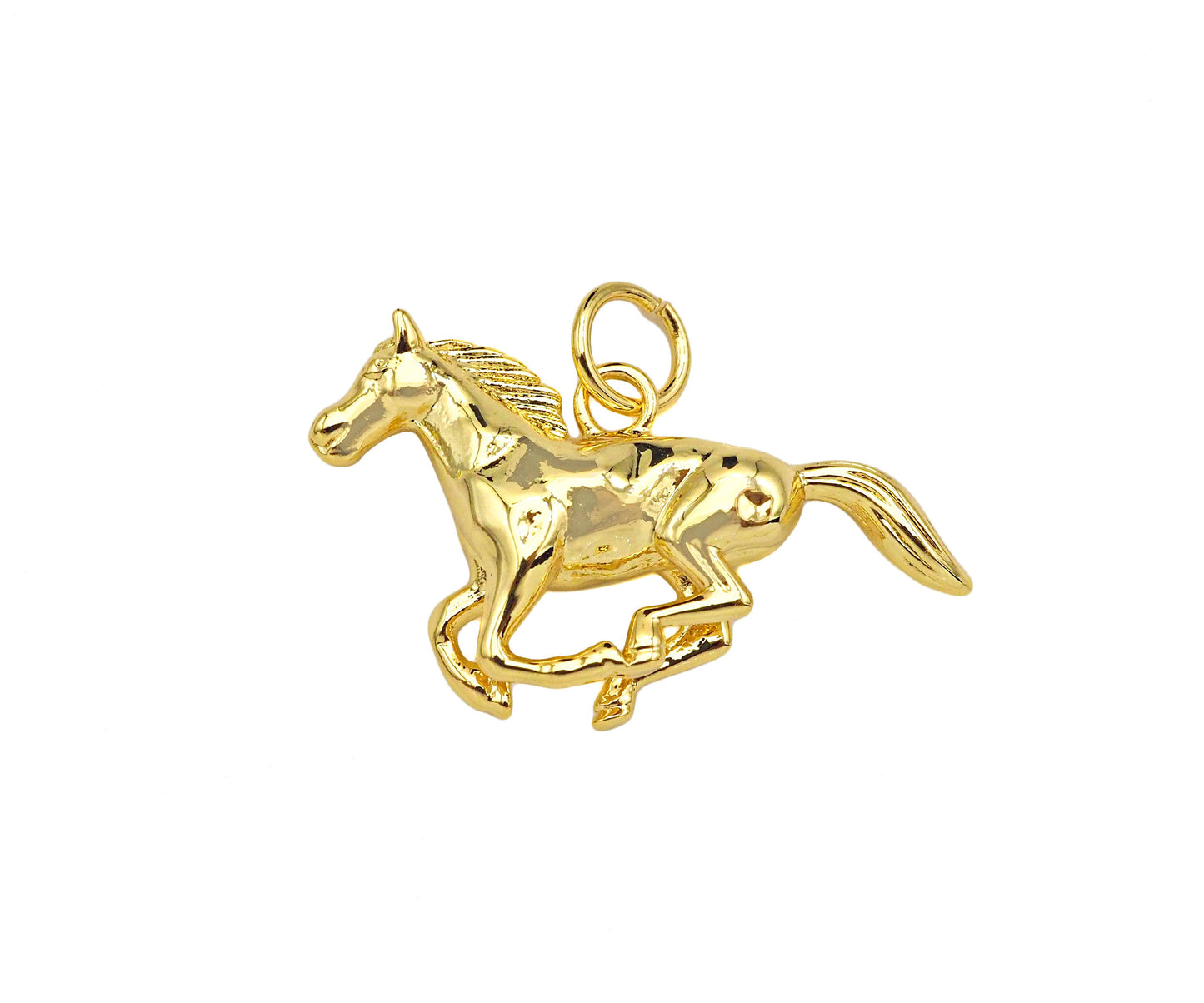 Mustang Charm Gold Chain Necklace