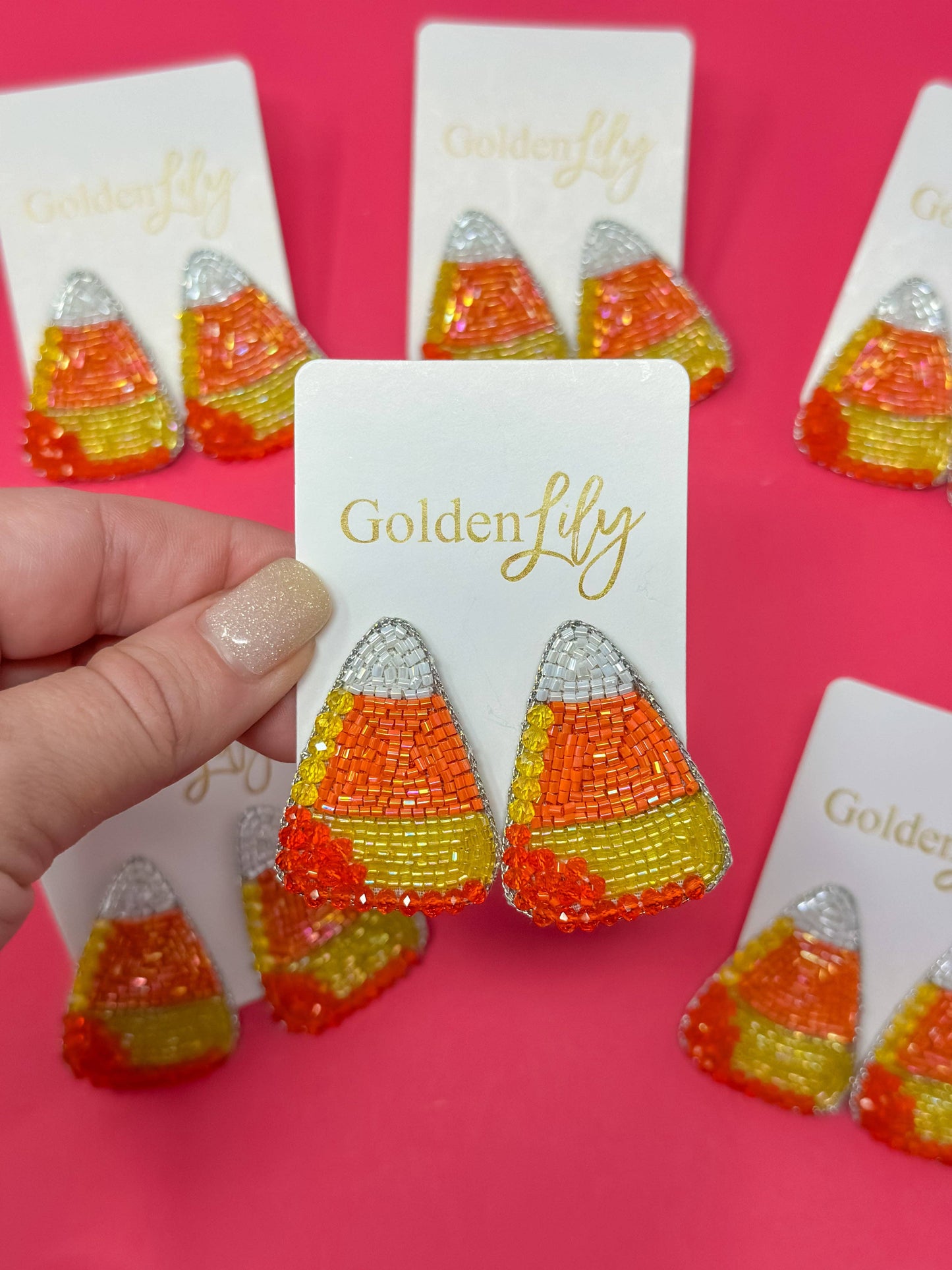 Candy Corn Beaded Earrings