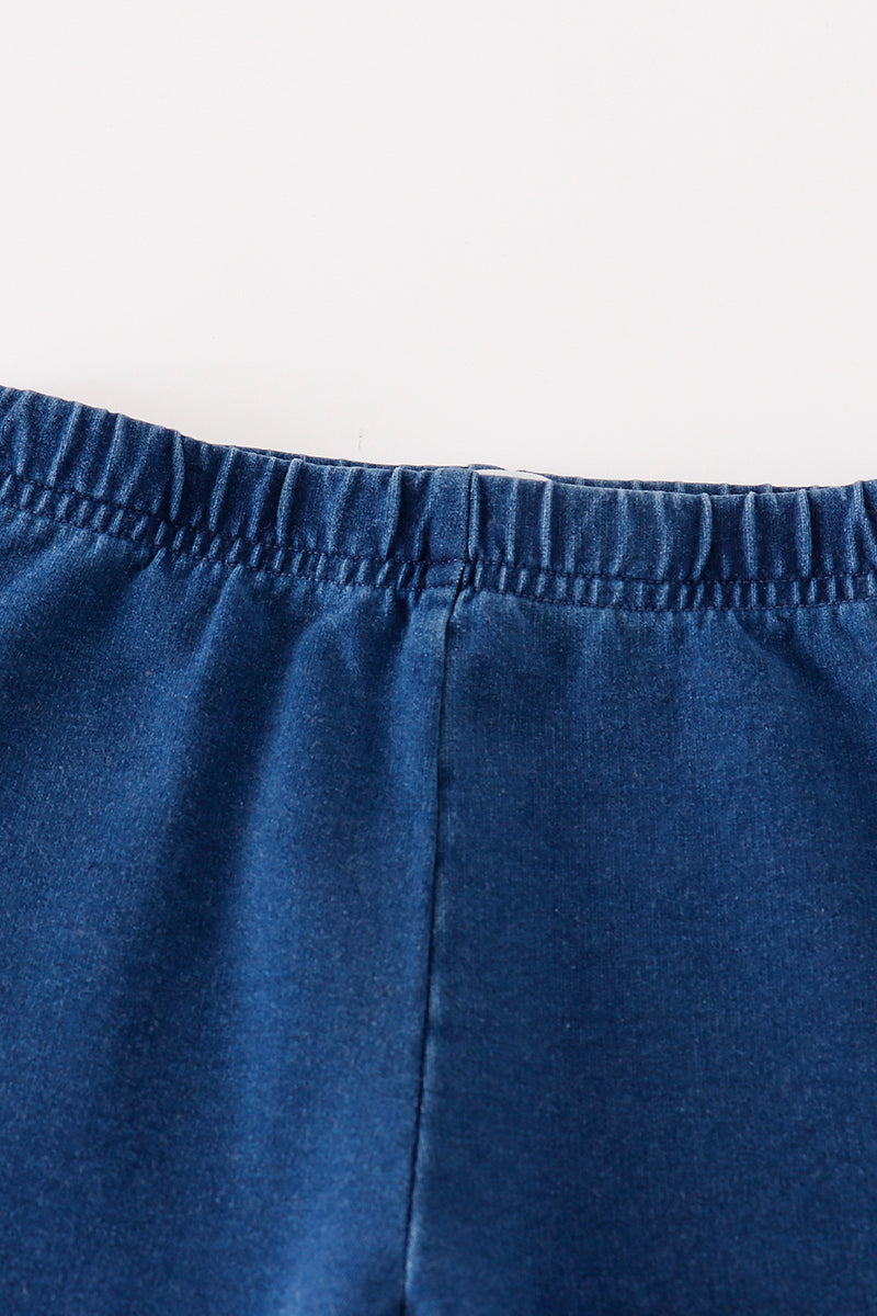 Indigo Ruffle Bell Pants