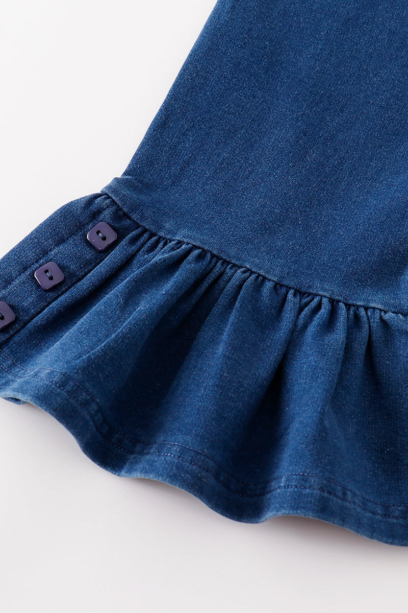 Indigo Ruffle Bell Pants