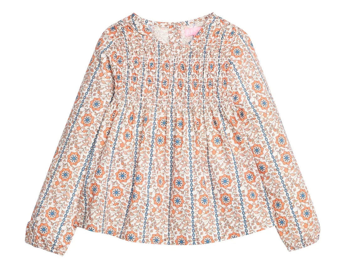 Anita Floral Long Sleeve Top- Verbier Vines Orange