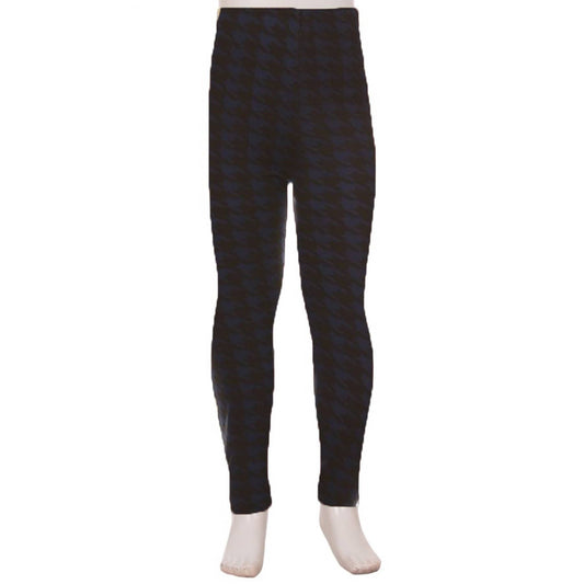 Buttery Blue Black Houndstooth Leggings