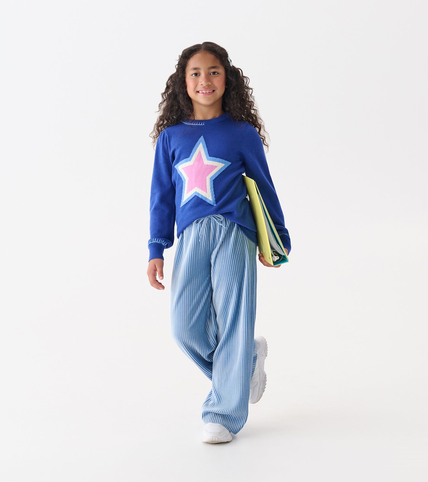 Cornflower Blue Pleated Velour Pants