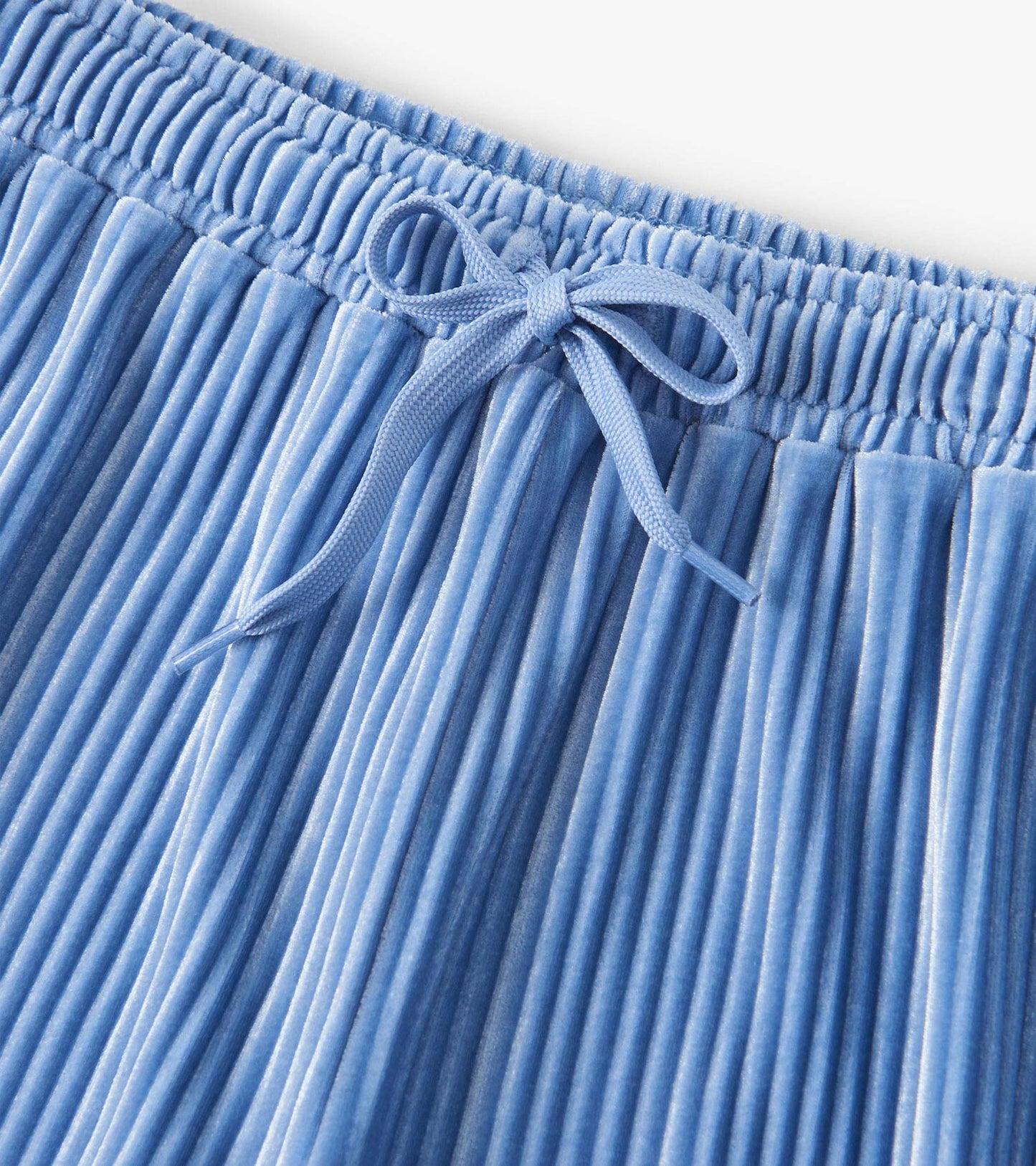 Cornflower Blue Pleated Velour Pants
