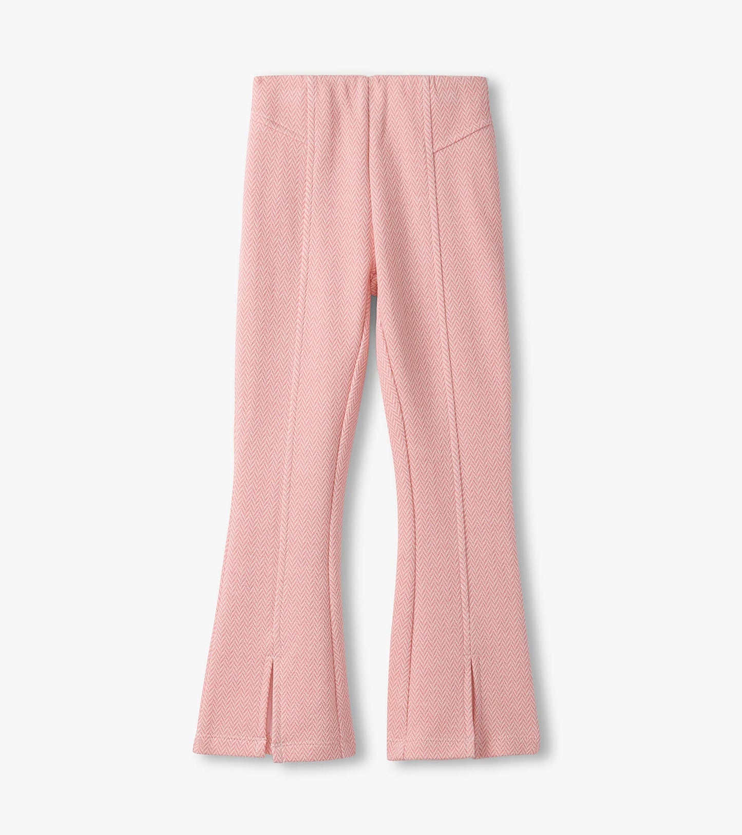 Flamingo Pink Herringbone Bell Bottoms