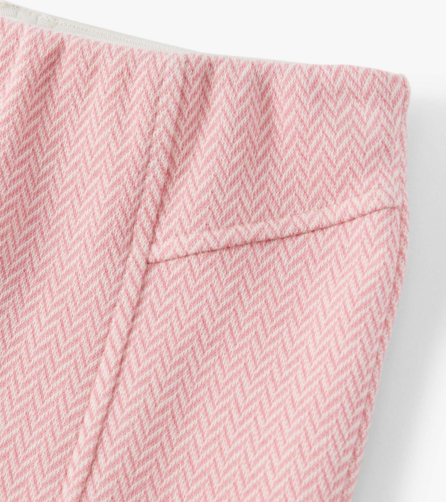 Flamingo Pink Herringbone Bell Bottoms