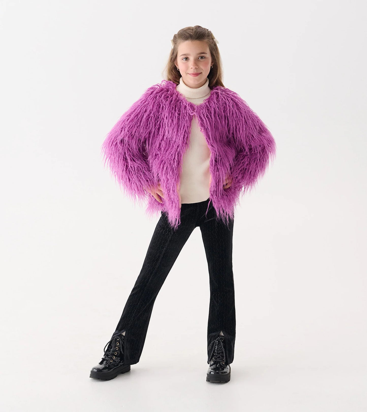 Orchid Mongolian Fur Topper