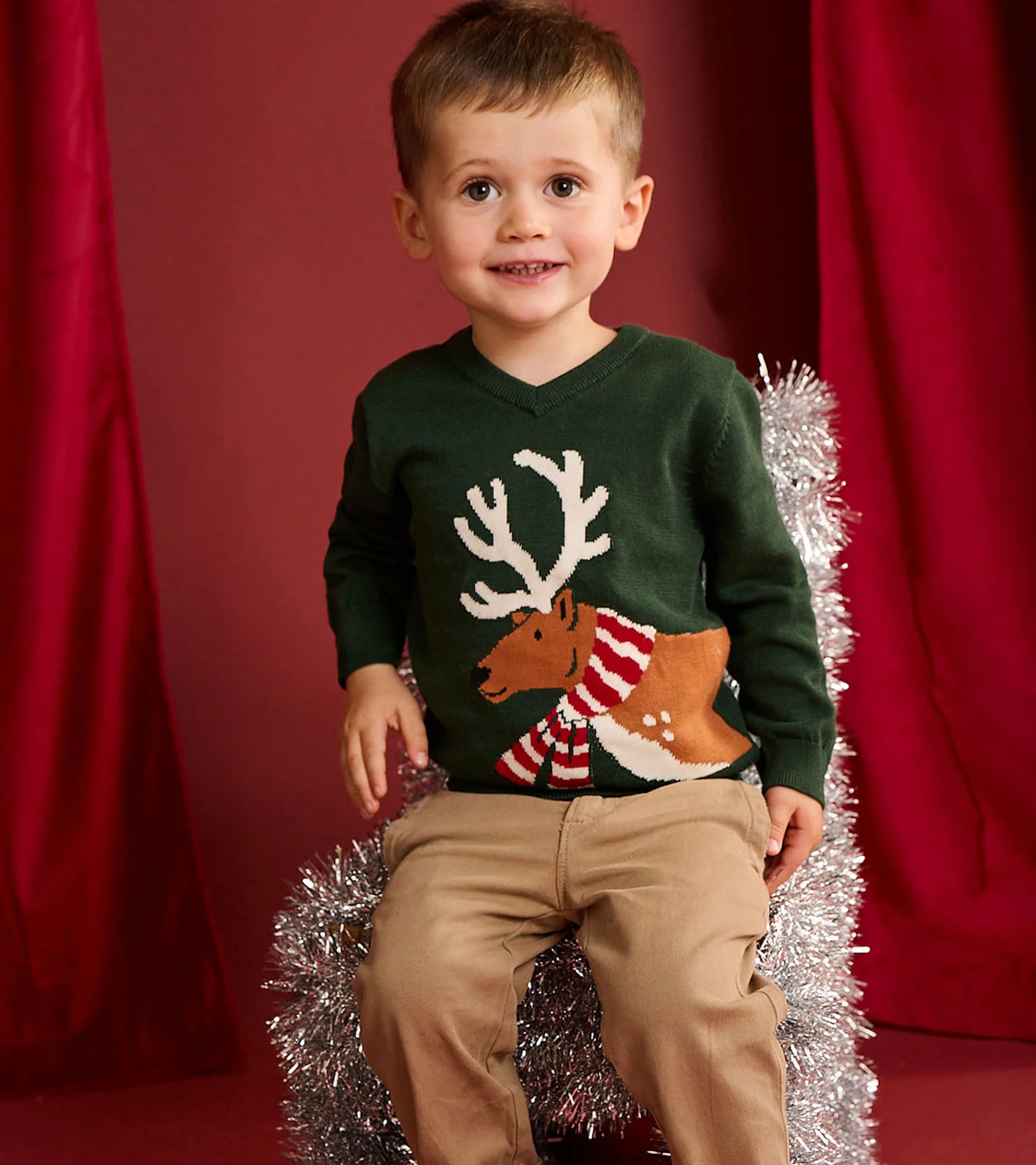 Reindeer V-Neck Sweater