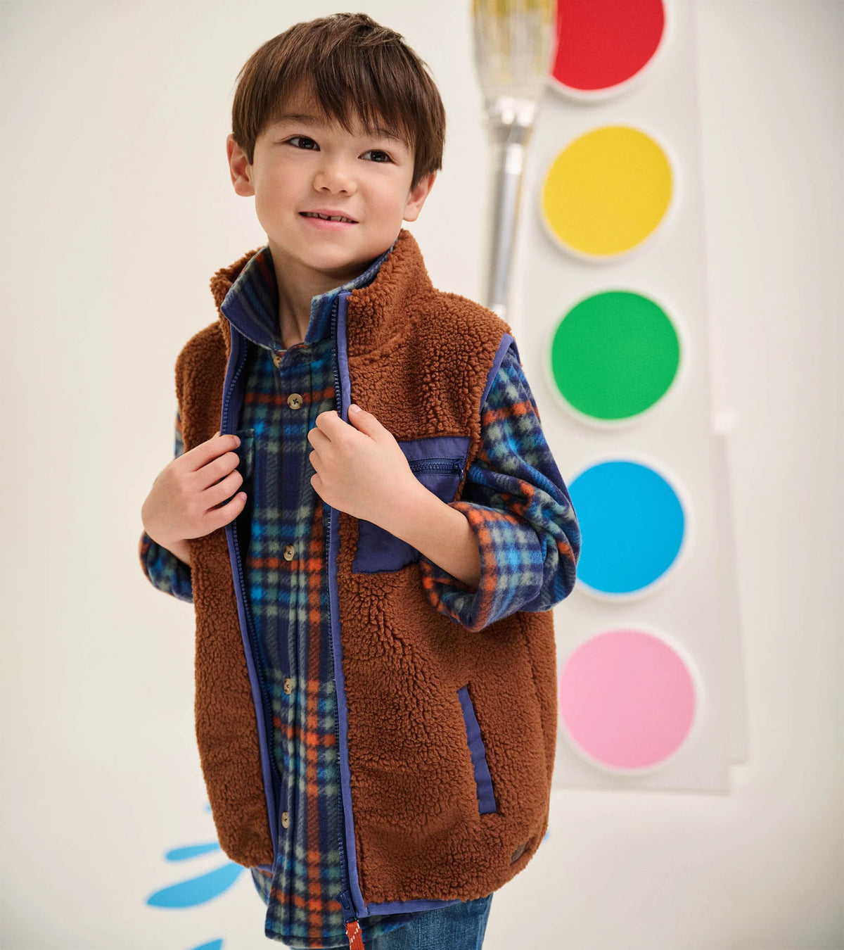 Varsity Plaid Fleece Button Down Shirt
