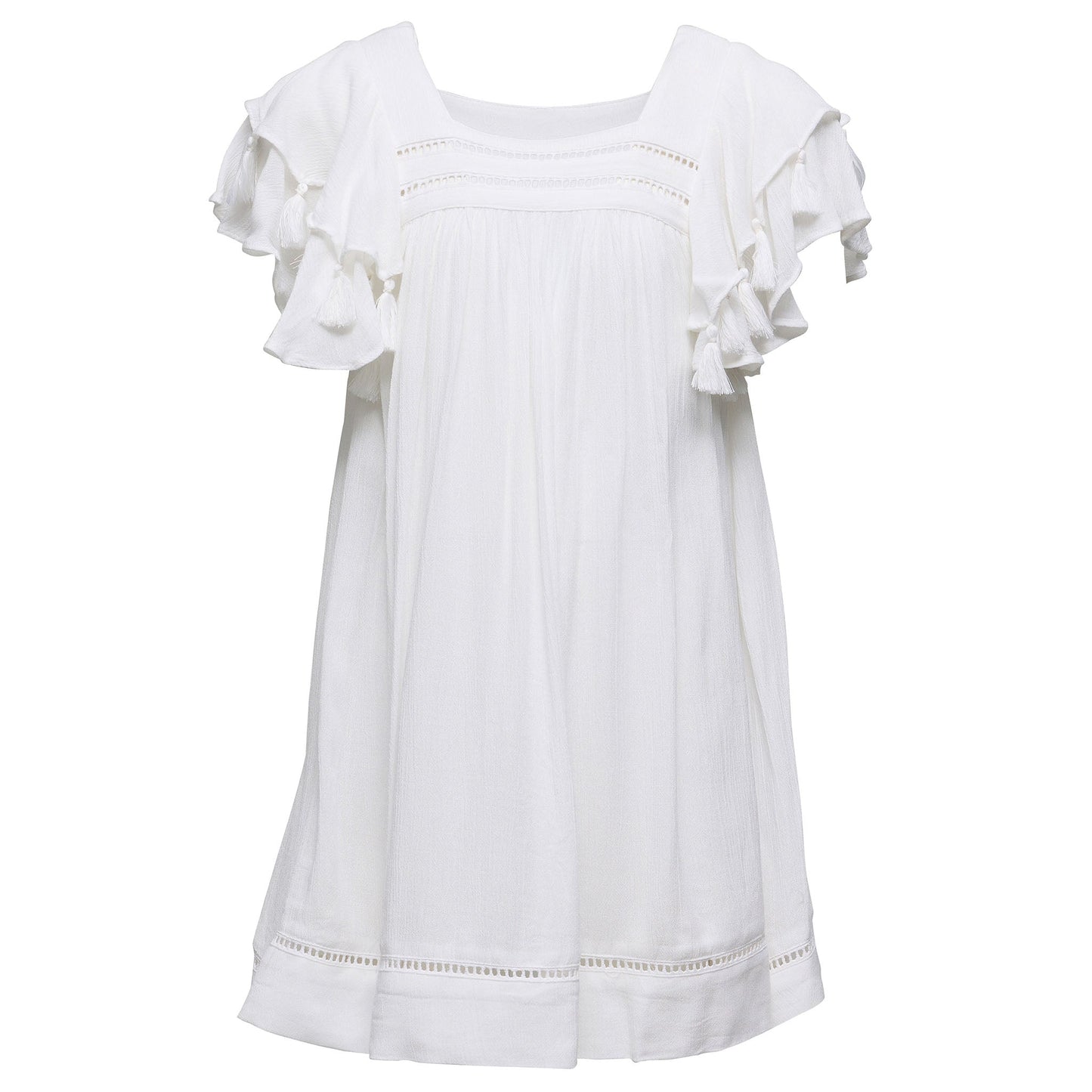 White Tassel Time Beach Dress