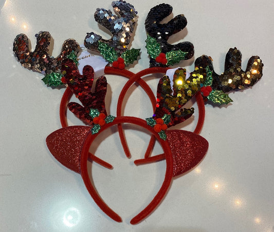 Reindeer Sequin Antlers Headbands